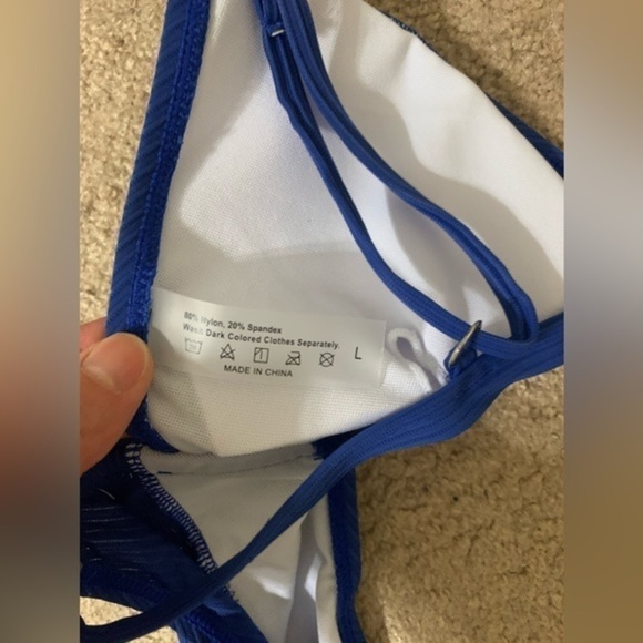 Blue cut out one piece swim suit size Large - Picture 7 of 9